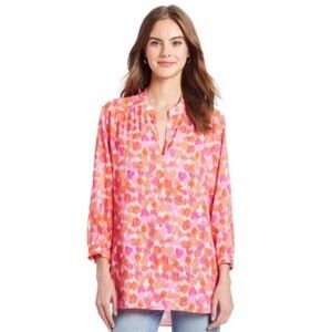 Amanda‎ Uprichard Everyday Top in Rosato Print Pink Orange Spring Blouse Size L